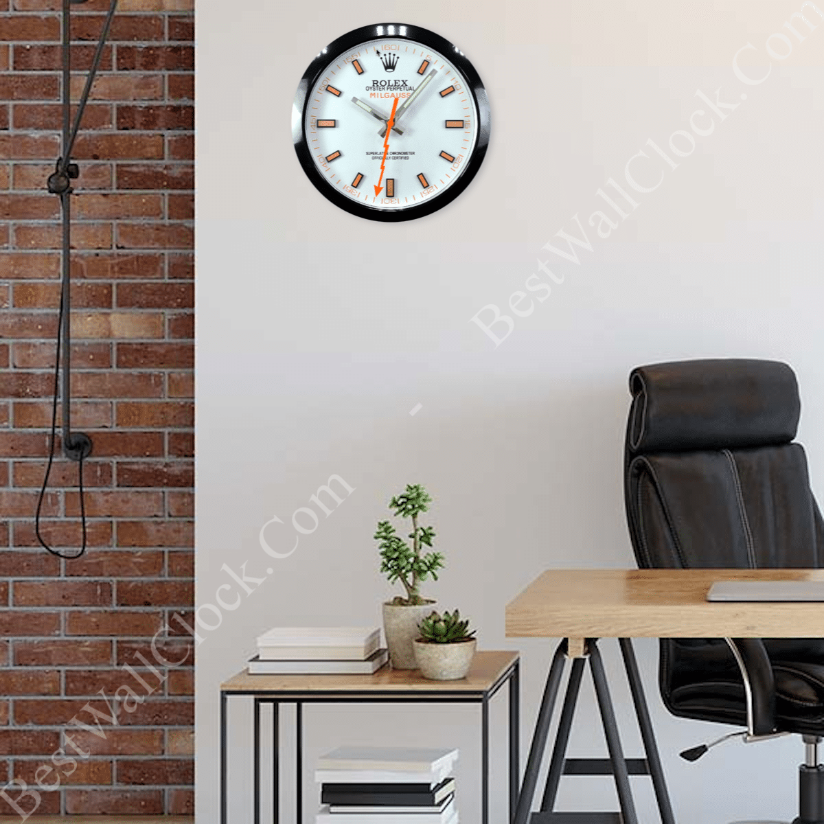 MILGAUSS BLACK – WHITE DIAL EDITION 35 CM DELUXE METAL WALL CLOCK