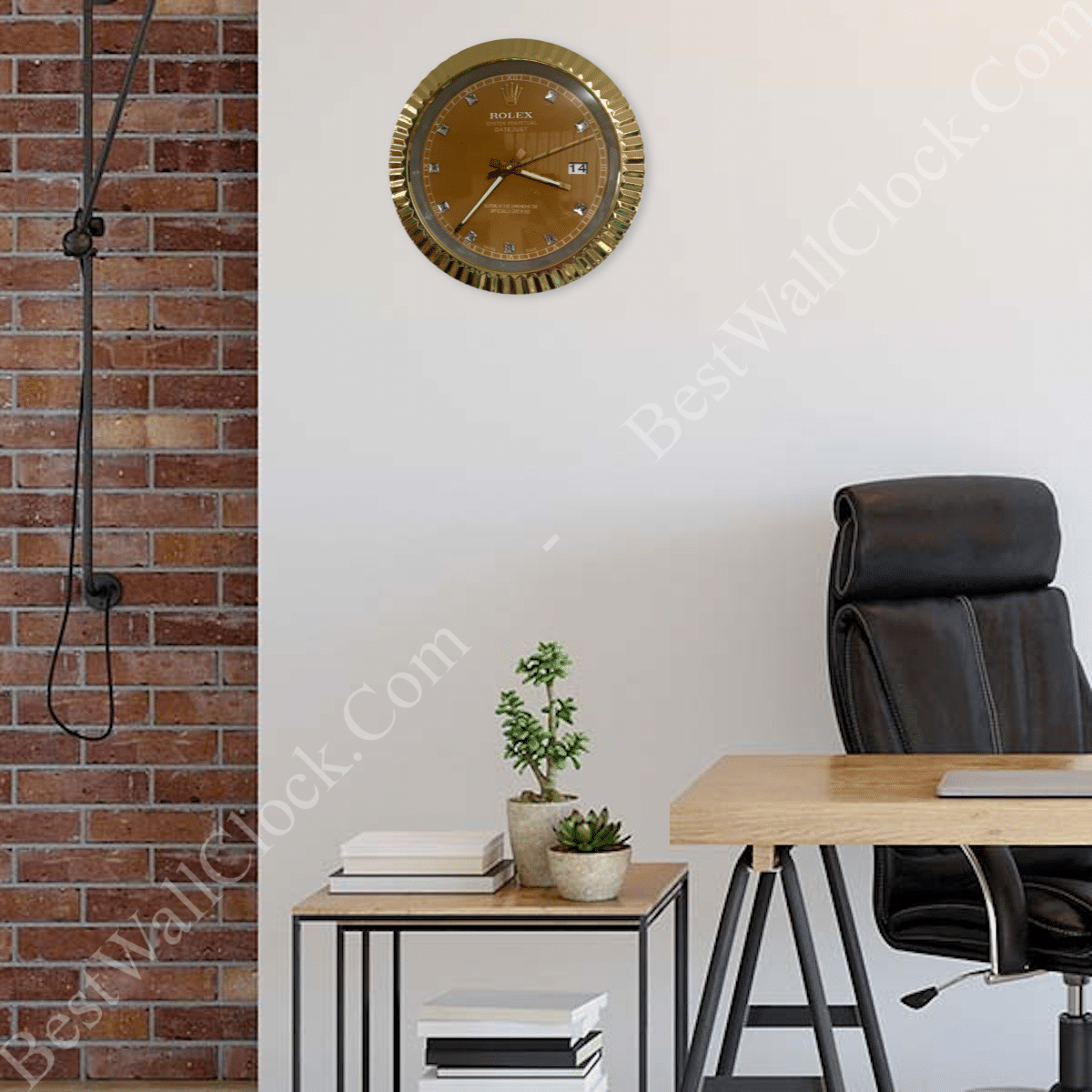 DATEJUST – ROSE GOLD – YELLOW EDITION 35 CM DELUXE METAL WALL CLOCK