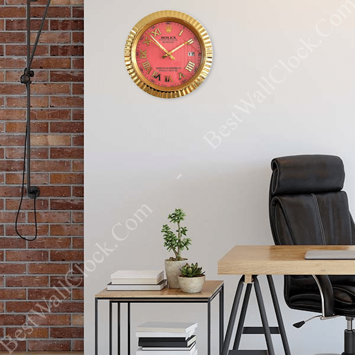 DATEJUST - ROSE GOLD – PINK EDITION 35 CM DELUXE METAL WALL CLOCK