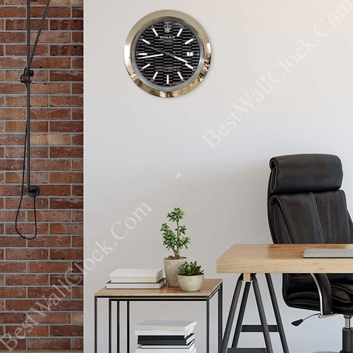 DATEJUST – SILVER – BLACK – 2 DELUXE METAL WALL CLOCK 35 CM
