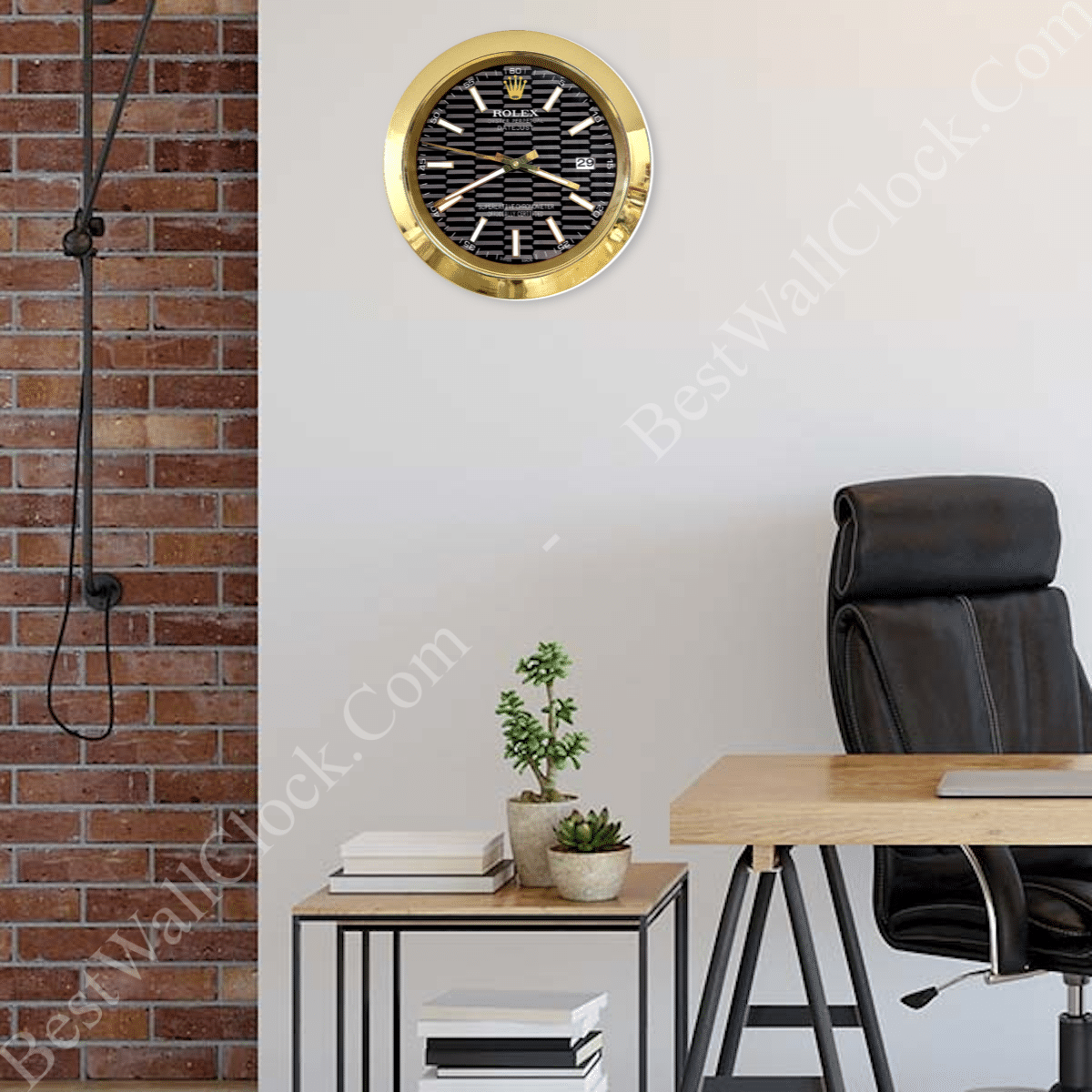 DATEJUST – GOLD-BLACK – 3 DELUXE METAL WALL CLOCK 35 CM