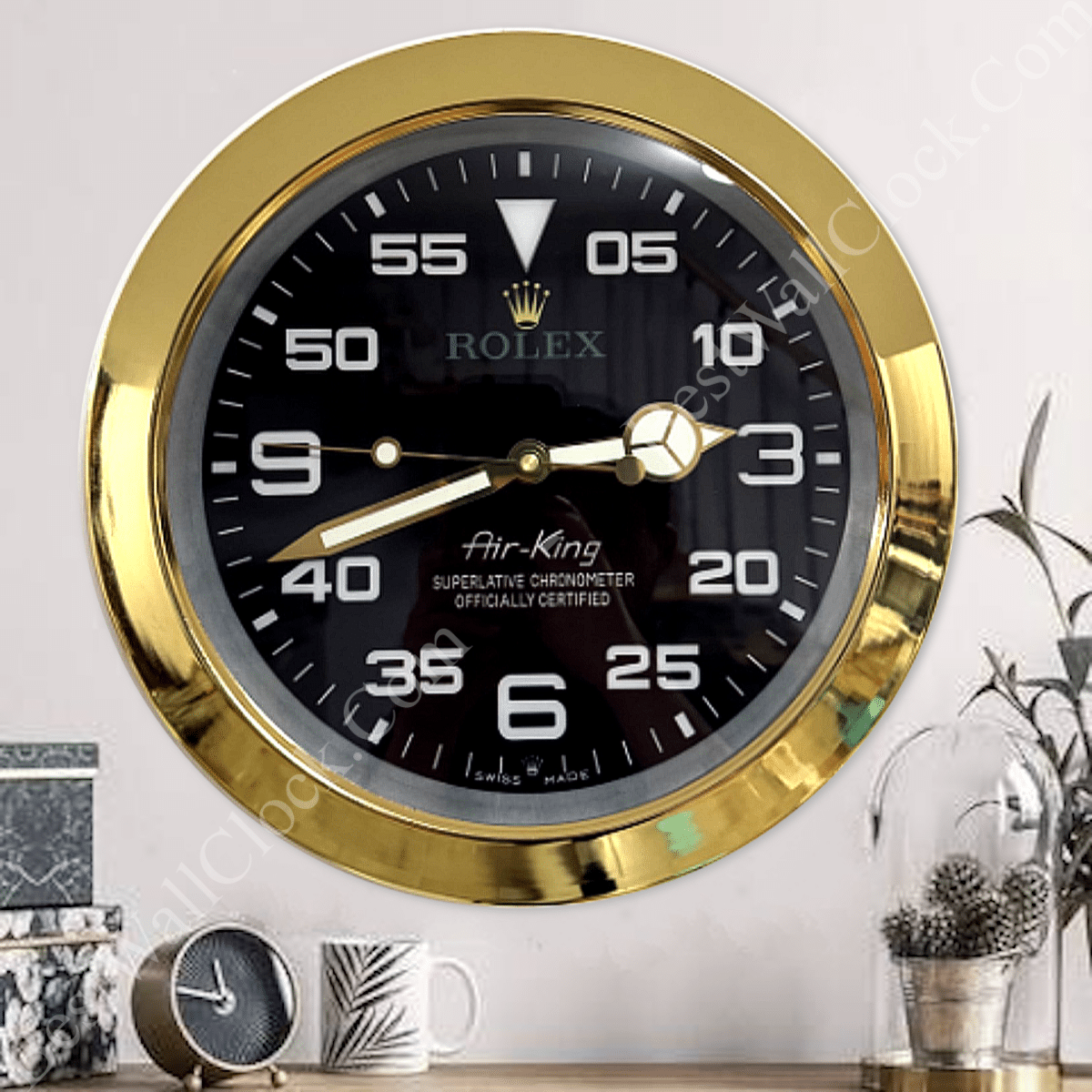 AIRKING – GOLD – BLACK EDITION 35 CM METAL WALL CLOCK
