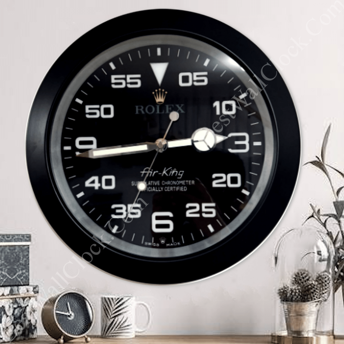 AIRKING – BLACK – BLACK EDITION 35 CM DELUXE METAL WALL CLOCK