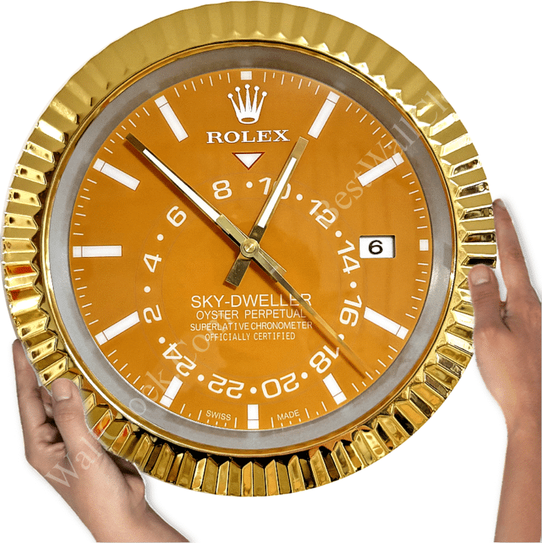 SKY DWELLER – ROSE GOLD – YELLOW EDITION 35 CM DELUXE METAL WALL CLOCK