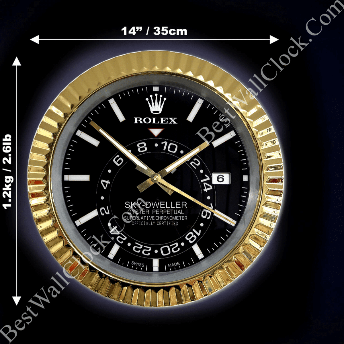 SKY DWELLER – ROSE GOLD – BLACK EDITION 35 CM DELUXE METAL WALL CLOCK