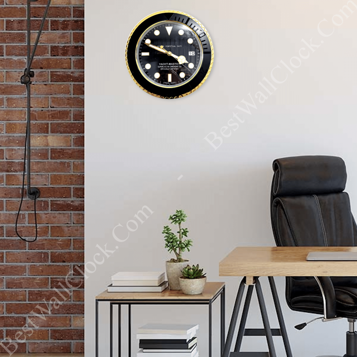 YATCH MASTER – GOLD & BLACK – BLACK EDITION 35 CM DELUXE METAL WALL CLOCK