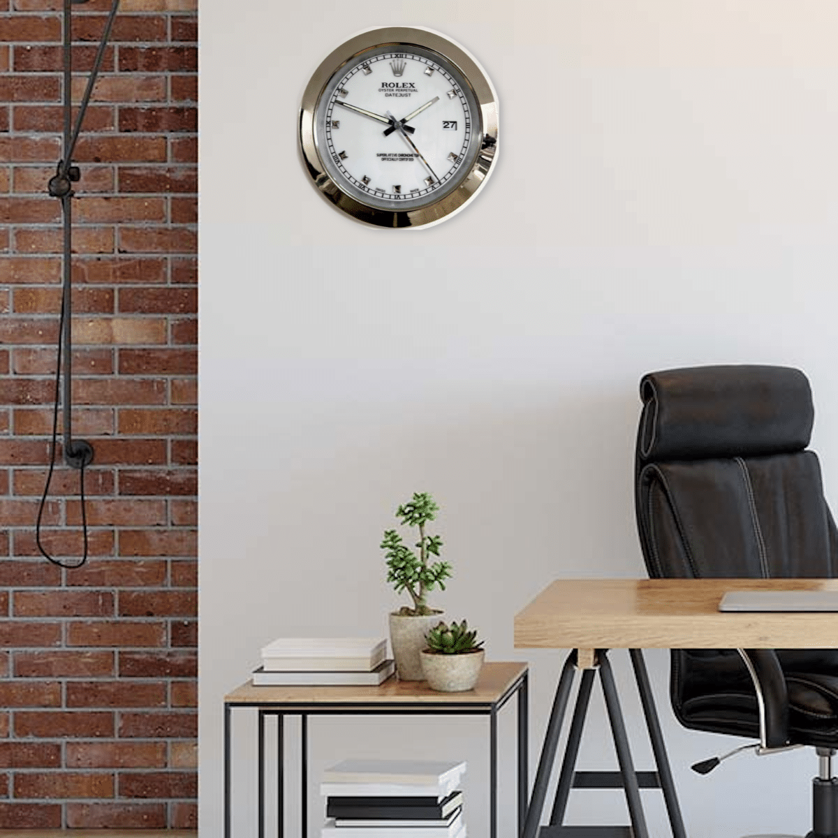 DATEJUST – SILVER – WHITE – 3 DELUXE METAL WALL CLOCK