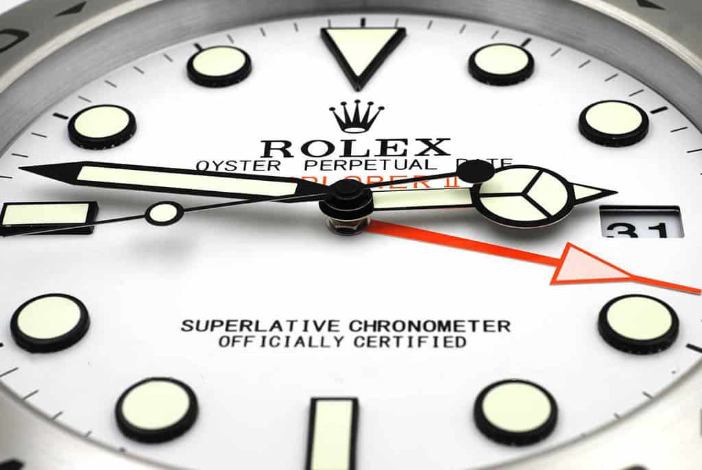 ROLEX EXPLORER 2 – POLAR DIAL – RL−37 DELUXE METAL WALL CLOCK, 35 CM