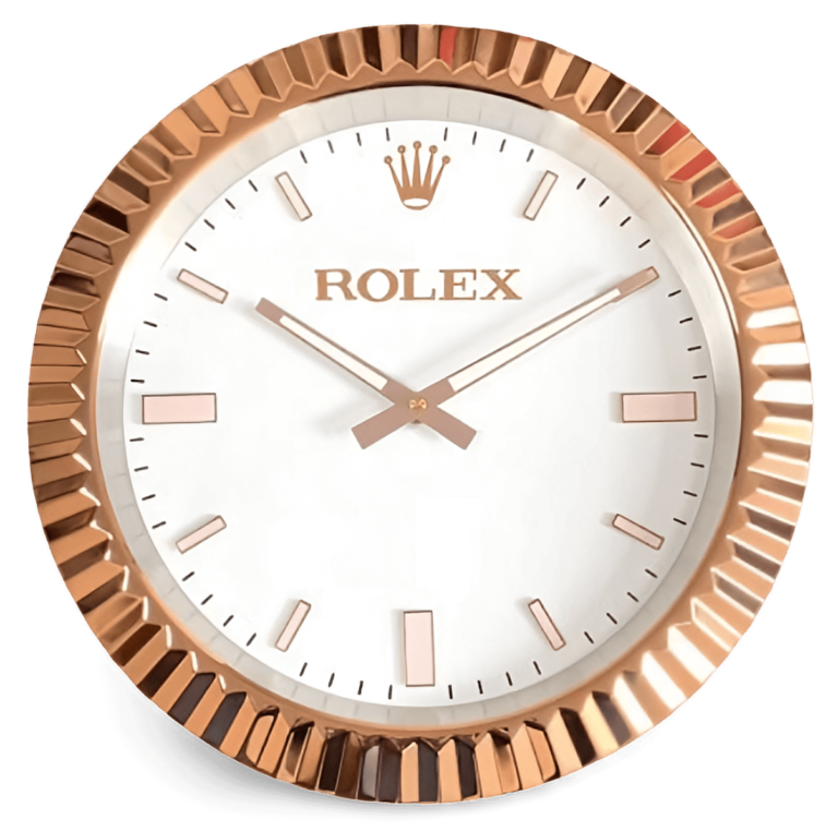 ROLEX WALL CLOCK – F1 ROSE GOLD OYSTER – RL-205 EDITION, A PREMIUM 35 CM METAL WALL CLOCK.