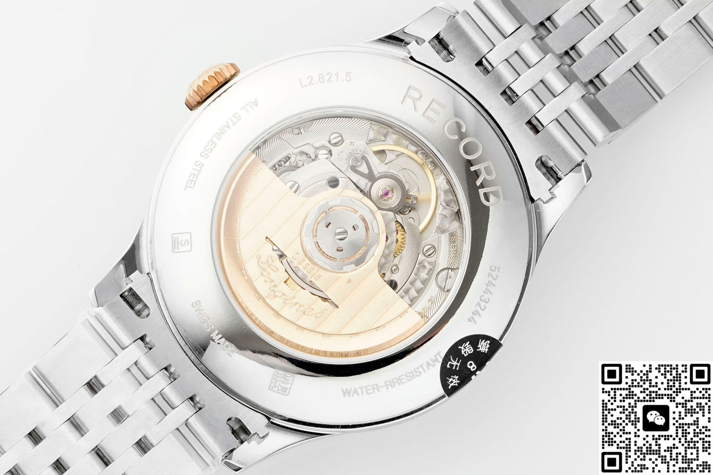 Longines Record Collection L2.821.5.76.7 AF Factory Rose Gold Bezel