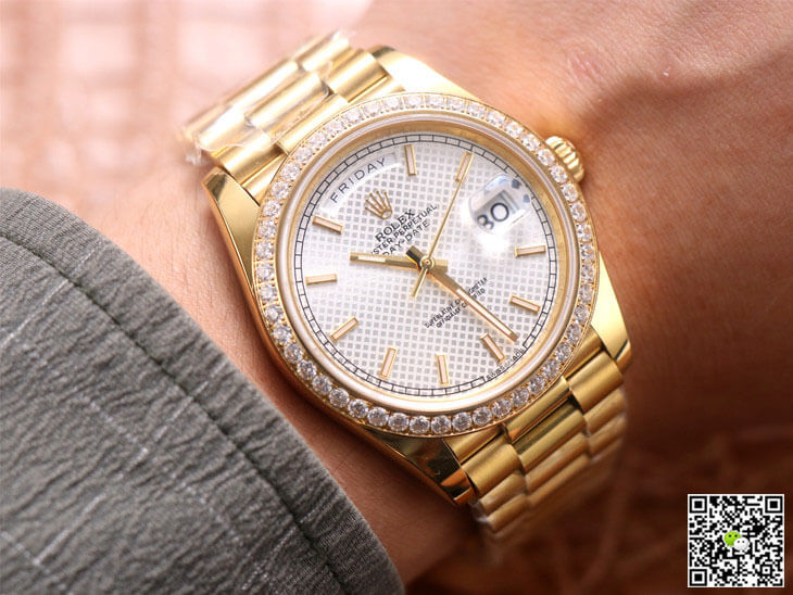 Rolex Day-Date M228348RBR-0005 EW Factory Silver Dial