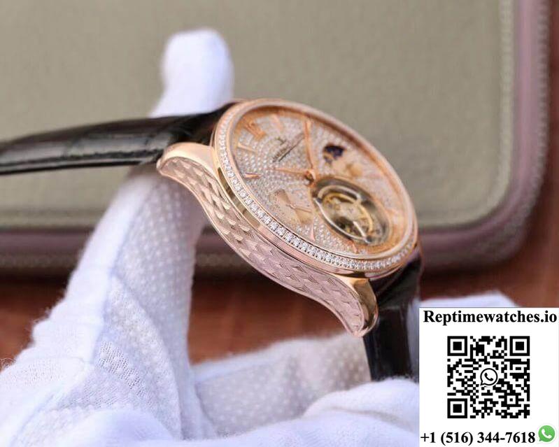 Jaeger-Lecoultre Master Complication Functions Tourbillon 18K Rose Gold Diamonds Dial-Rep Time Watches