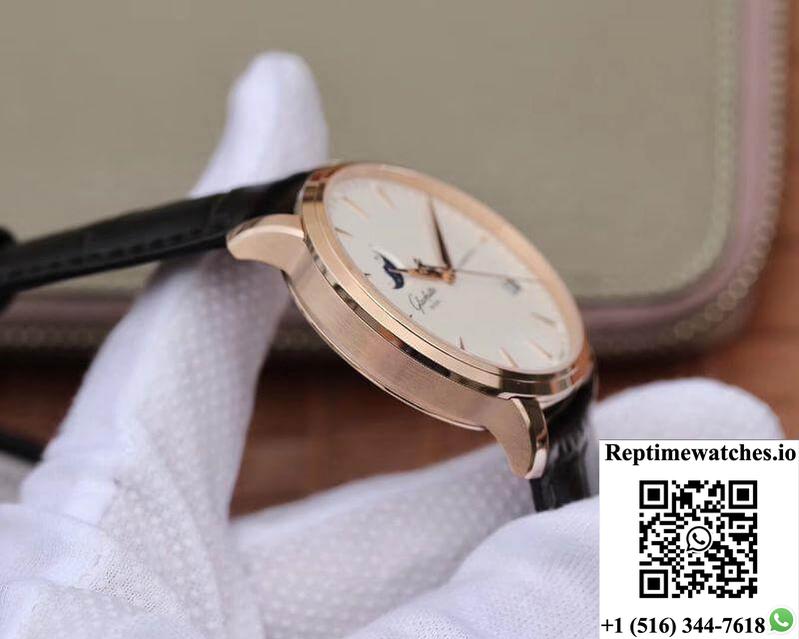 Glashutte Original Senator 1-36-04-04-02-01 Moonphase 18K Rose Gold White Dial-Rep Time Watches
