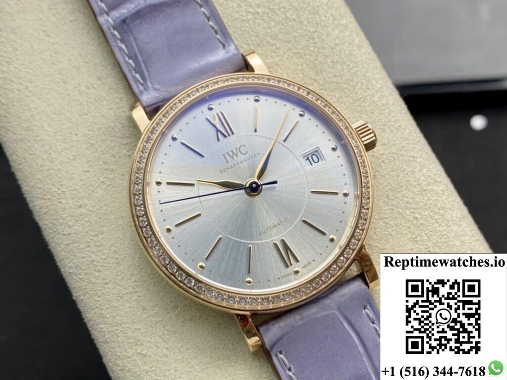 IWC PORTOFINO IW458107 V7 FACTORY ROSE GOLD CROWN