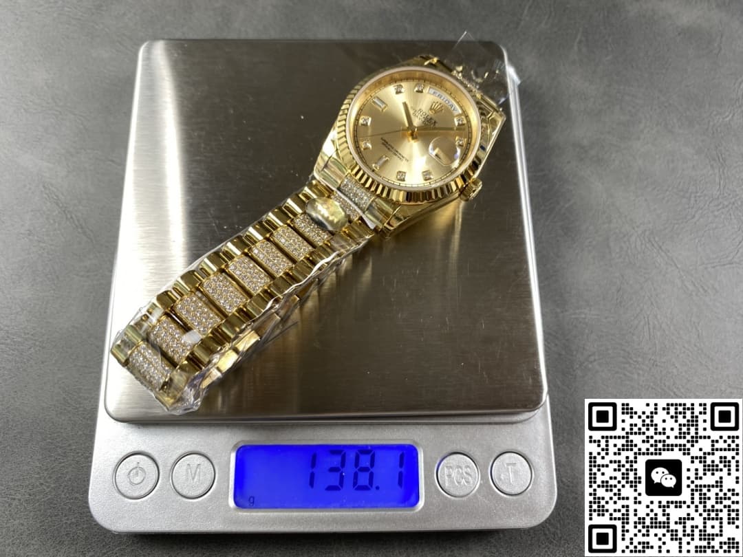 Rolex Day-Date M128238-0026 8+ Factory Diamond Hour Markers