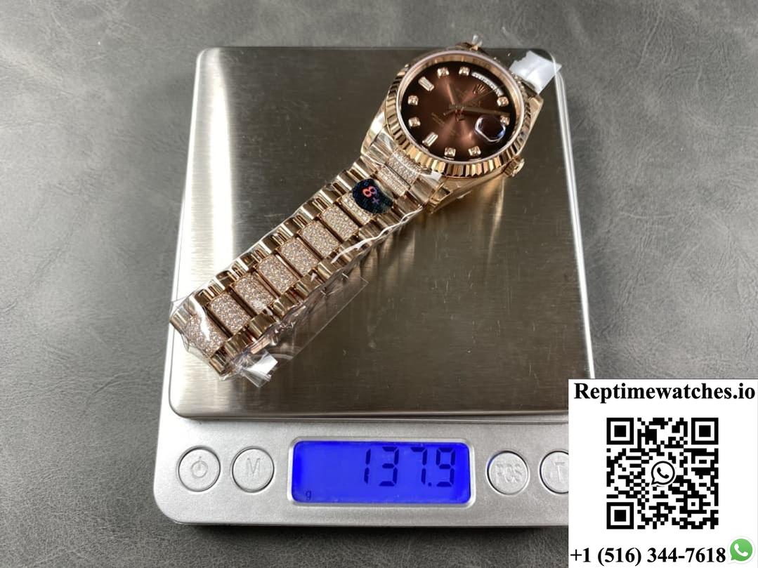 Rolex Day-Date M128235-0038 8+ Factory Diamond Hour Markers