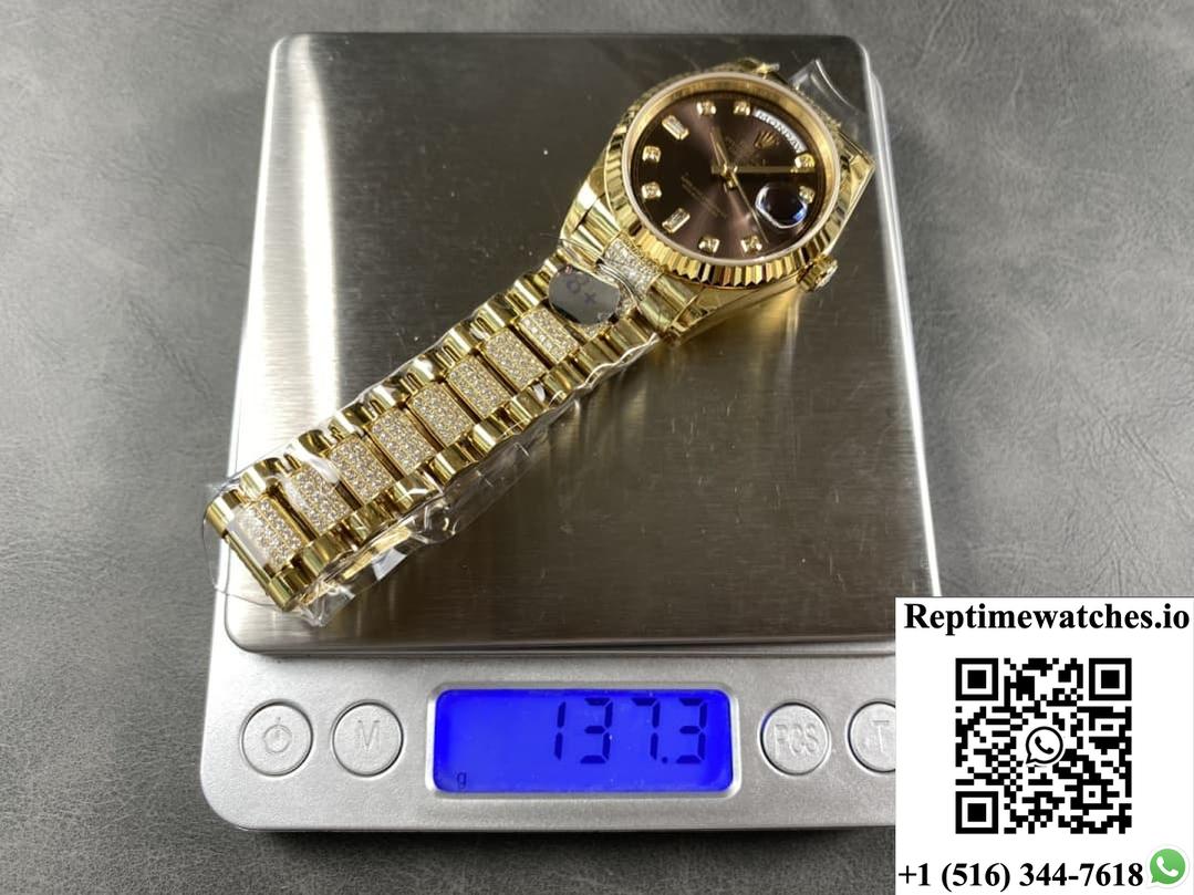 Rolex Day-Date M128238-0024 8+ factory gold color strap