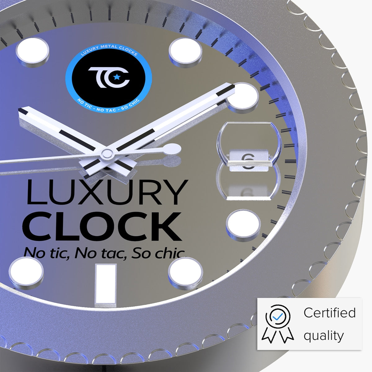 SUBMARINER BLUE/BLACK EDITION 35 CM DELUXE METAL WALL CLOCK