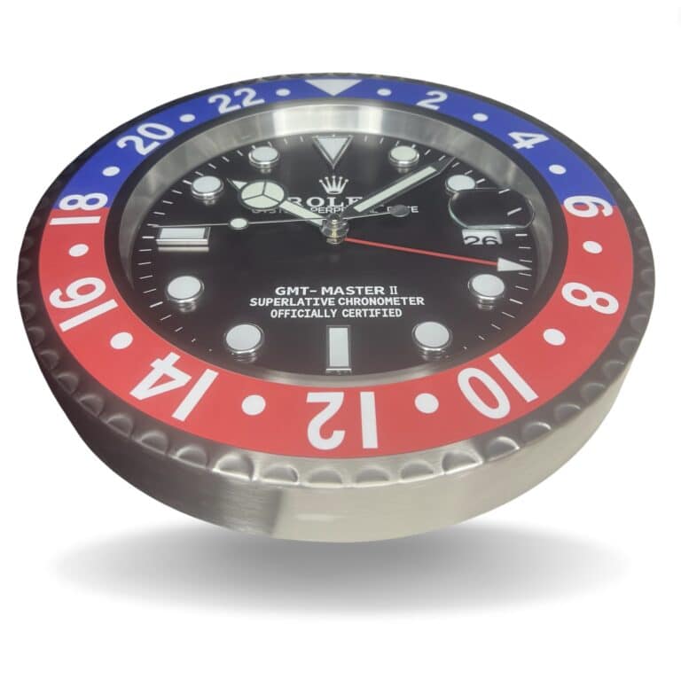 ROLEX GMT MASTER 2 – PEPSI RL11 DELUXE METAL WALL CLOCK 35 CM