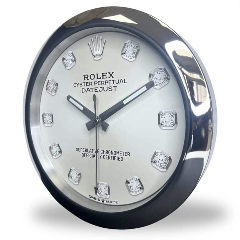 OYSTER PERPETUAL GREY DIAMOND EDITION 35 CM DELUXE METAL WALL CLOCK