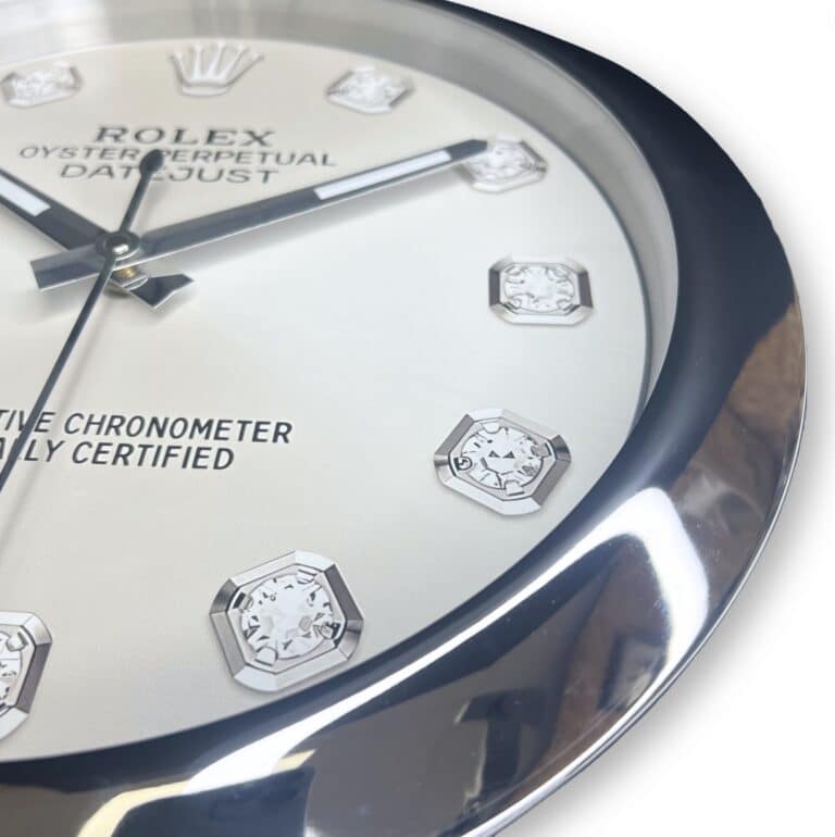 OYSTER PERPETUAL GREY DIAMOND EDITION 35 CM DELUXE METAL WALL CLOCK