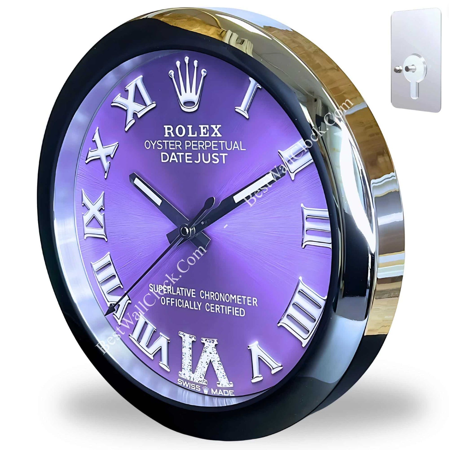 OYSTER PERPETUAL – PURPLE EDITION 35 CM DELUXE METAL WALL CLOCK
