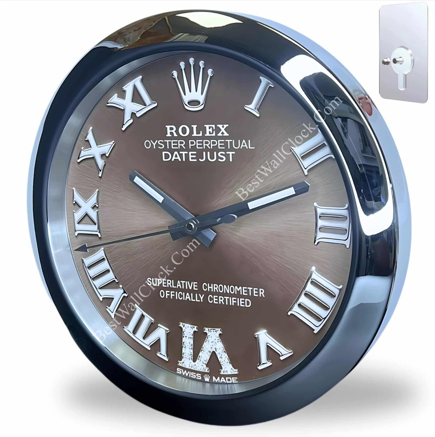 OYSTER PERPETUAL – BROWN EDITION 35 CM METAL WALL CLOCK