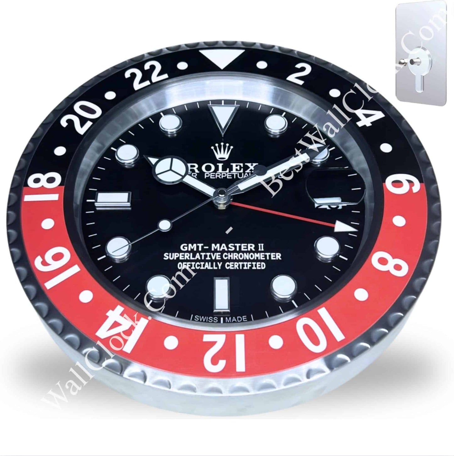 ROLEX GMT MASTER 2 COKE – RL-12 DELUXE METAL WALL CLOCK, 35 CM