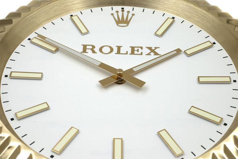 ROLEX WALL CLOCK – WIMBLEDON OYSTER DATEJUST – RL68 – GOLD EDITION – 35 CM METAL TIMEPIECE