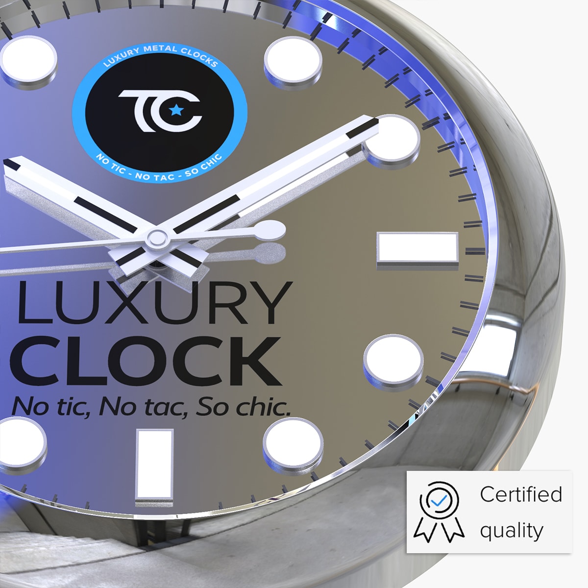 OYSTER PERPETUAL – ‘ARGENTÉ’ EDITION 35 CM DELUXE METAL WALL CLOCK