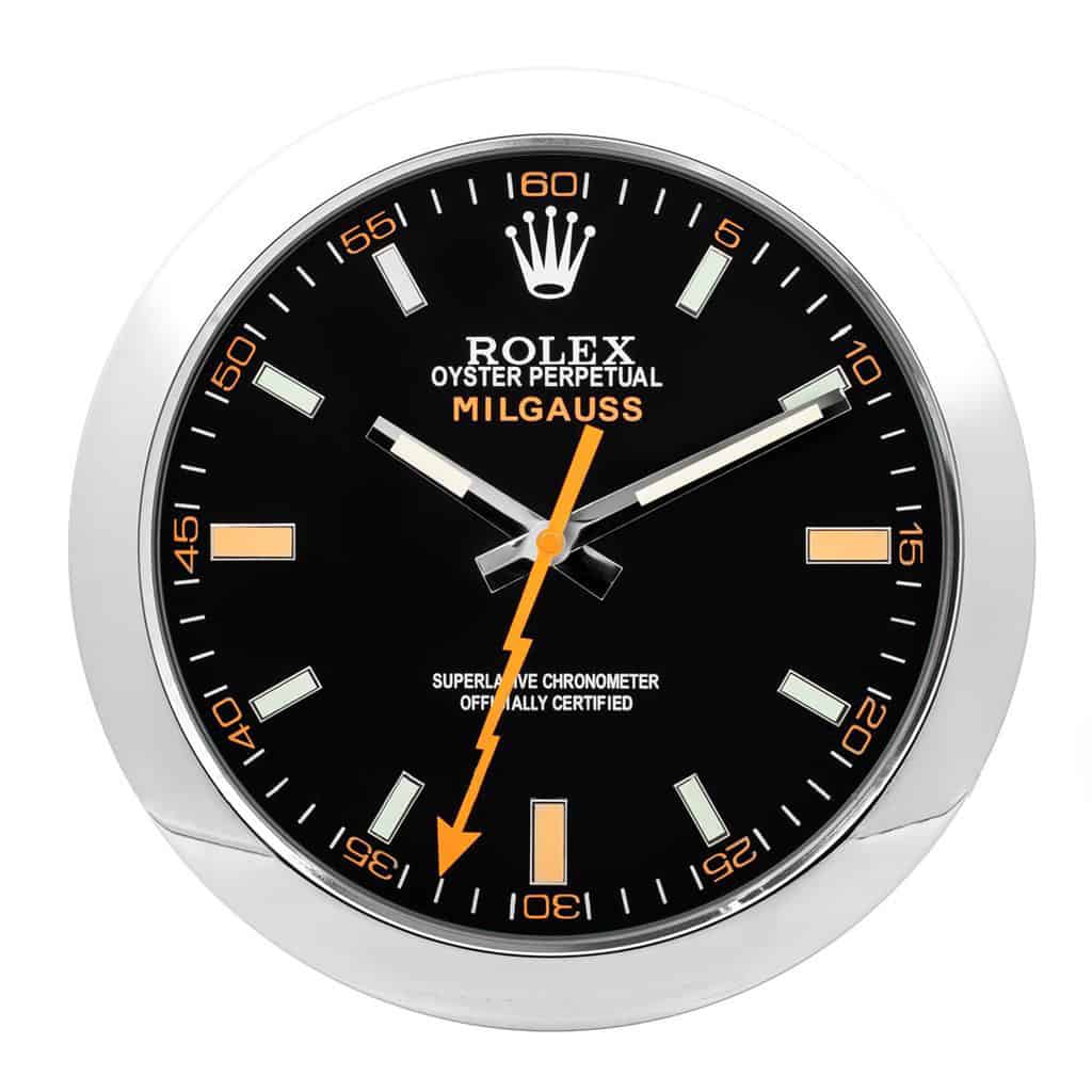 ROLEX MILGAUSS RL-41 DELUXE METAL WALL CLOCK 35 CM