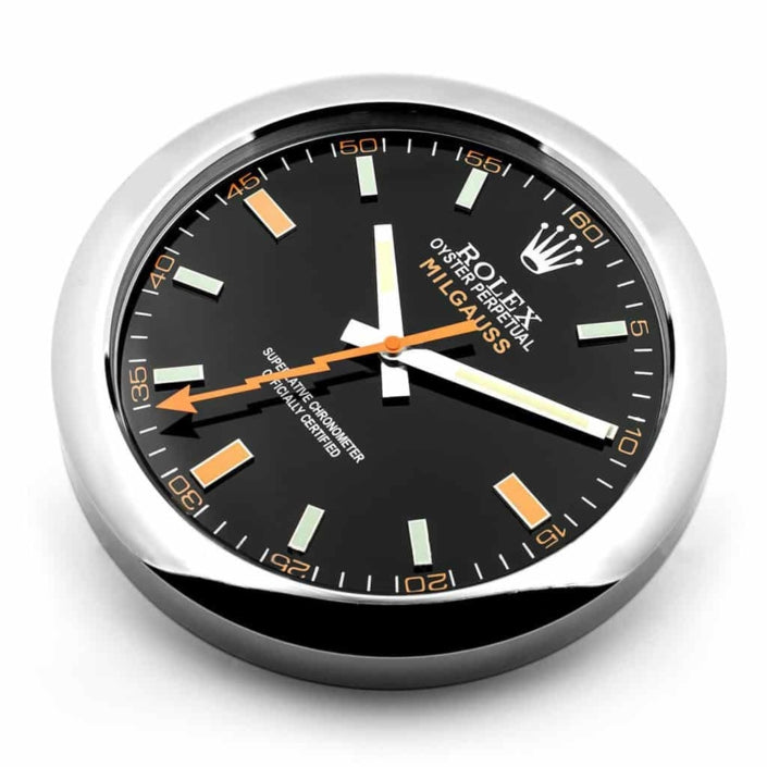 ROLEX MILGAUSS RL-41 DELUXE METAL WALL CLOCK 35 CM