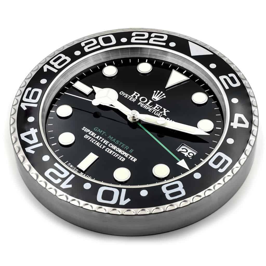 ROLEX GMT MASTER 2 – BLACK DIAL – RL-09 DELUXE METAL WALL CLOCK