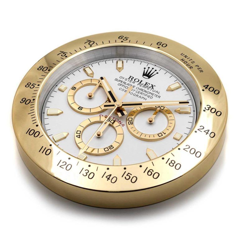 ROLEX WALL CLOCK – DAYTONA GOLD – RL-54 EDITION – DELUXE METAL WALL CLOCK