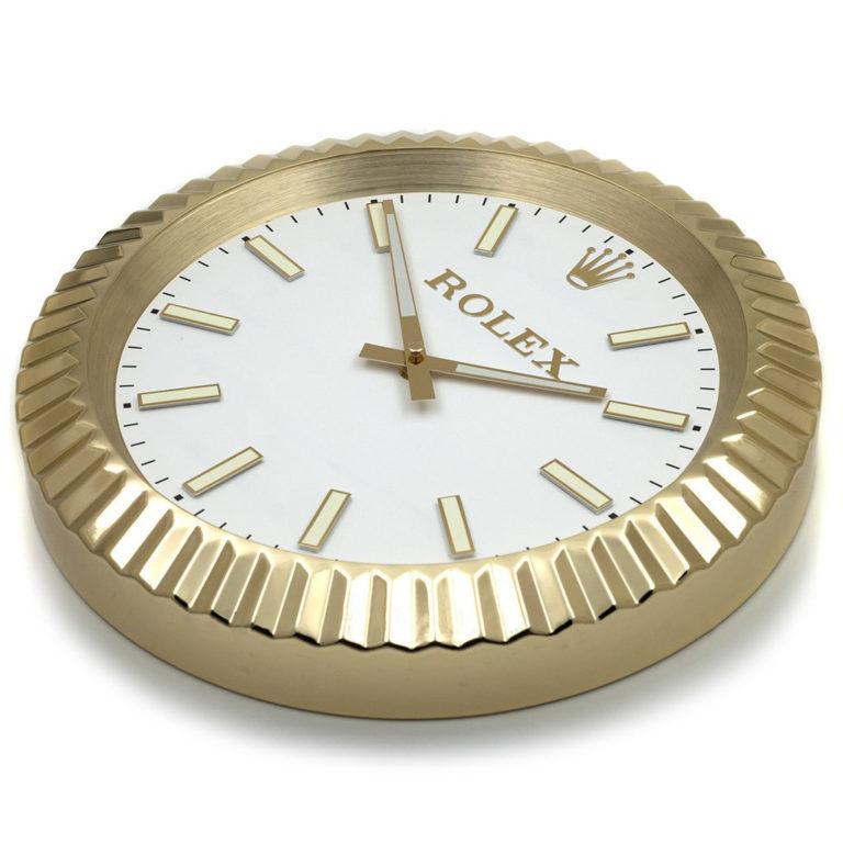 ROLEX WALL CLOCK – WIMBLEDON OYSTER DATEJUST – RL68 – GOLD EDITION – 35 CM METAL TIMEPIECE