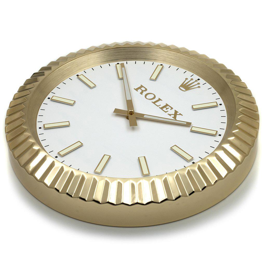ROLEX WALL CLOCK – WIMBLEDON OYSTER DATEJUST – RL68 – GOLD EDITION – 35 CM METAL TIMEPIECE
