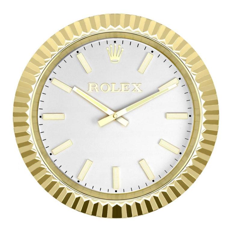 ROLEX WALL CLOCK – WIMBLEDON OYSTER DATEJUST – RL68 – GOLD EDITION – 35 CM METAL TIMEPIECE
