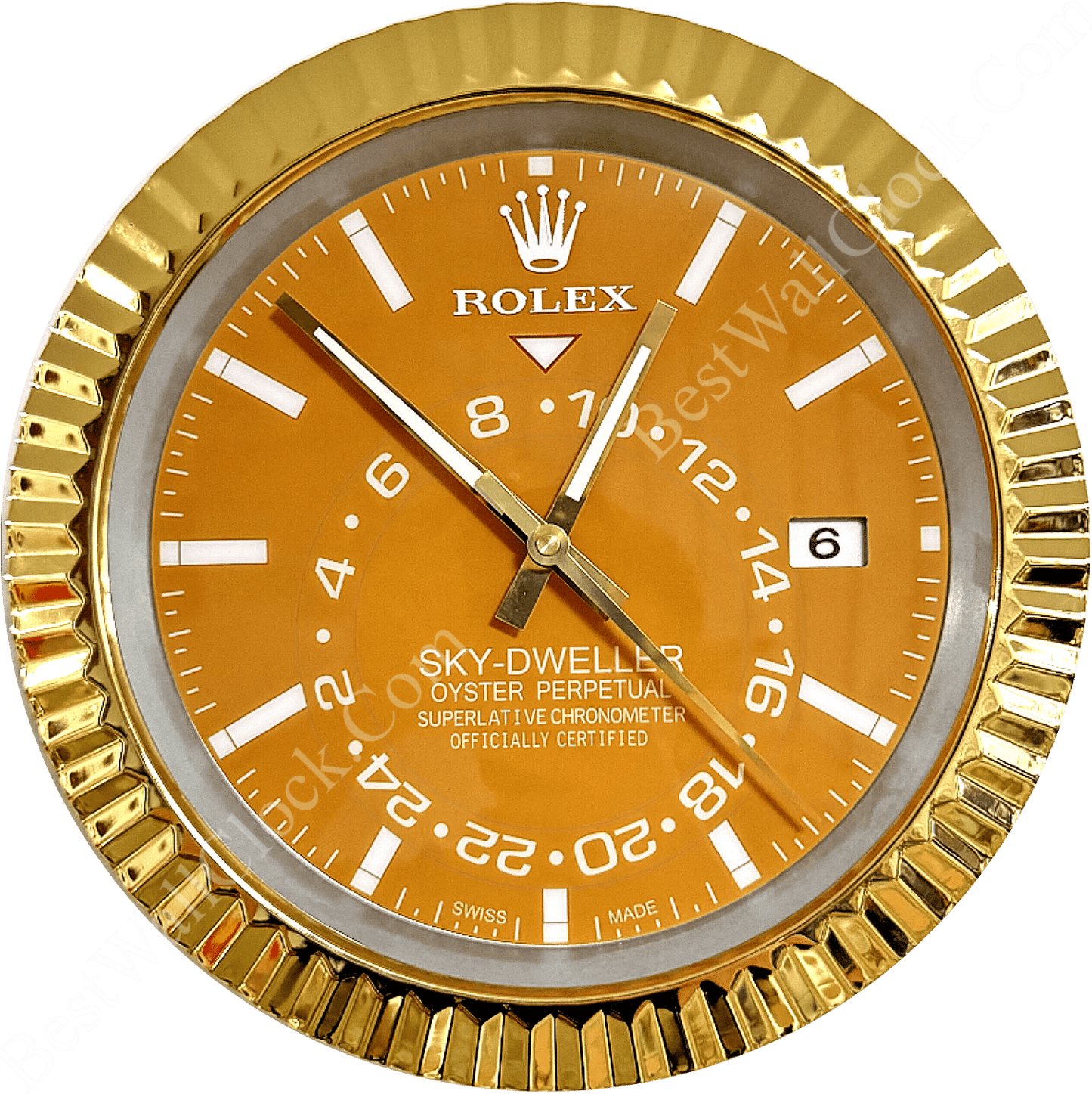 SKY DWELLER – ROSE GOLD – YELLOW EDITION 35 CM DELUXE METAL WALL CLOCK