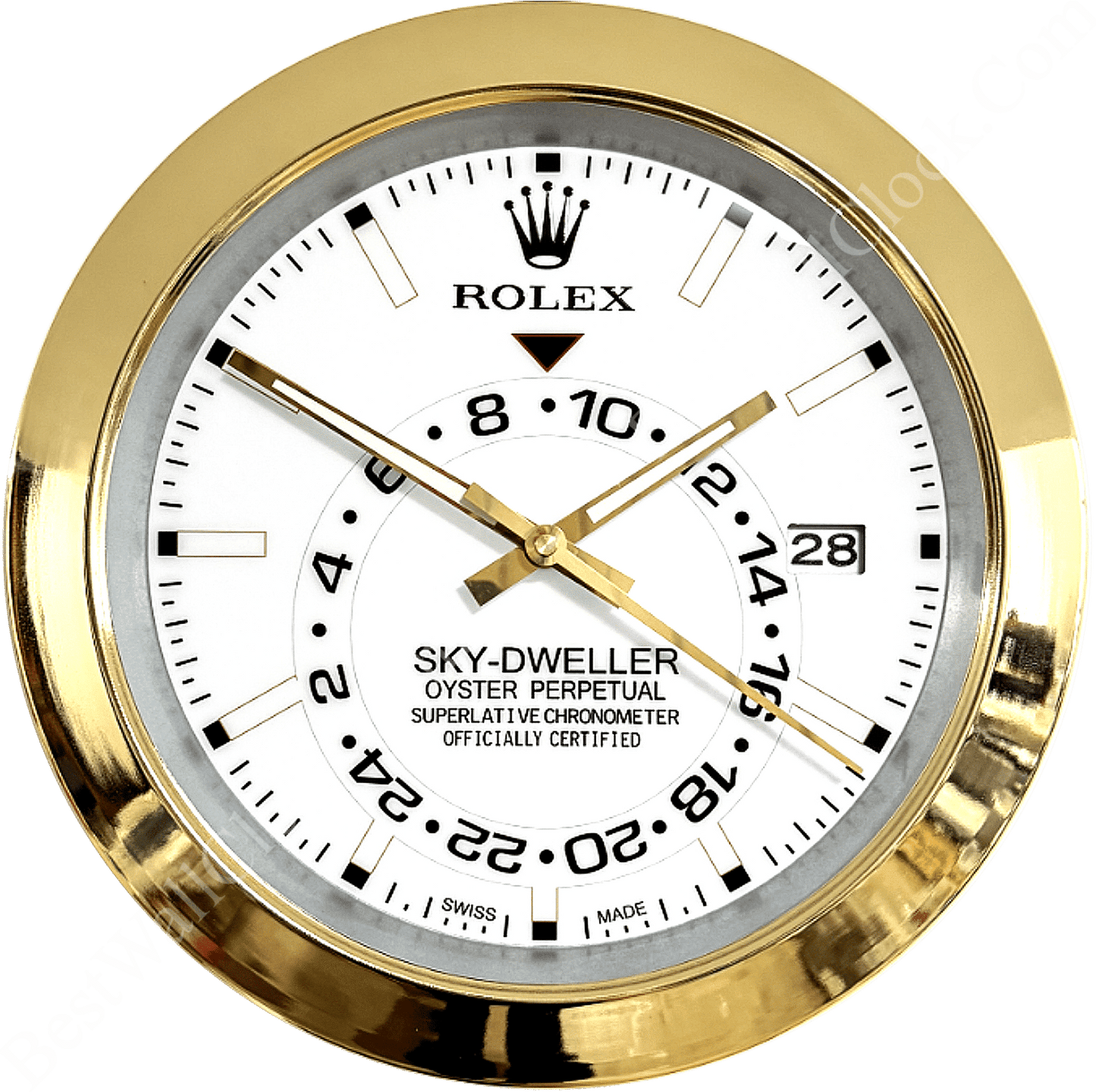 SKY DWELLER – GOLD – WHITE EDITION 35 CM DELUXE METAL WALL CLOCK