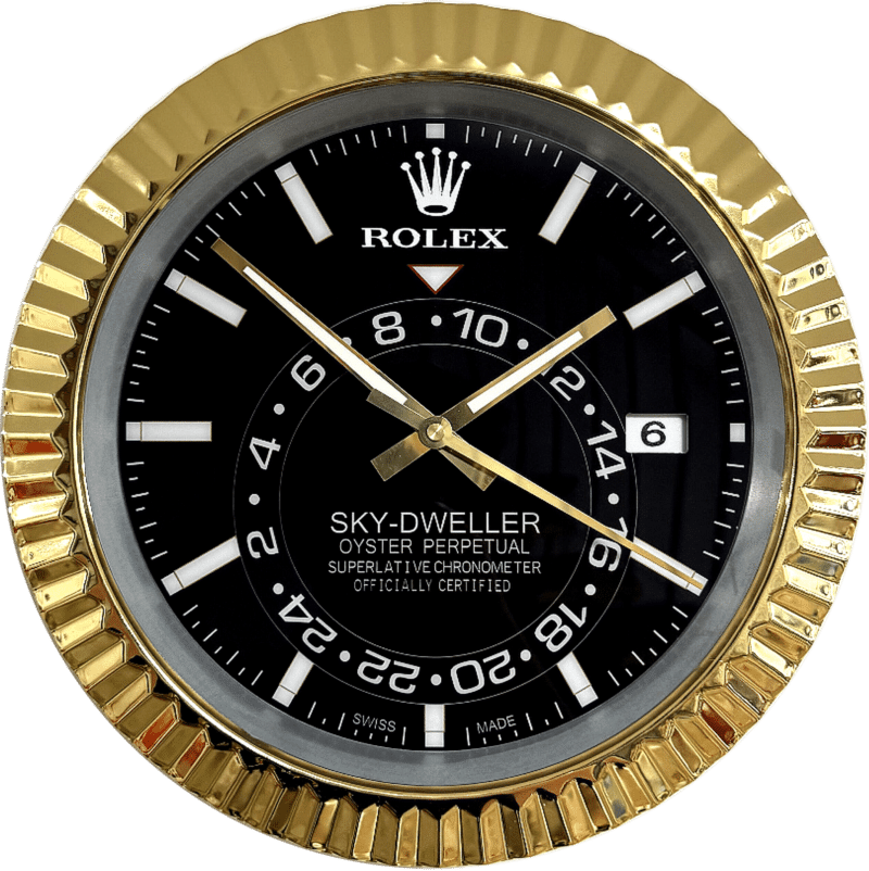 SKY DWELLER – ROSE GOLD – BLACK EDITION 35 CM DELUXE METAL WALL CLOCK
