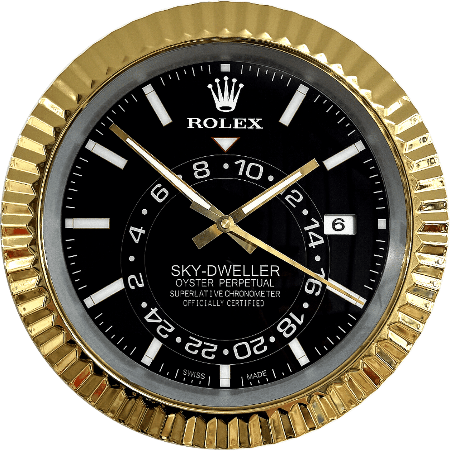 SKY DWELLER – ROSE GOLD – BLACK EDITION 35 CM DELUXE METAL WALL CLOCK