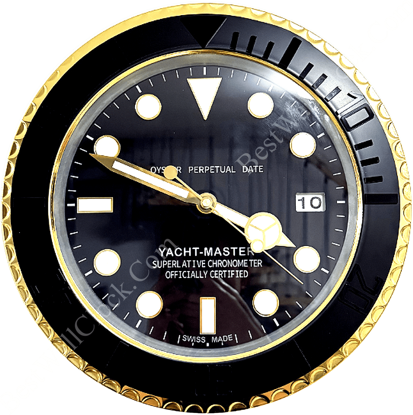 YATCH MASTER – GOLD & BLACK – BLACK EDITION 35 CM DELUXE METAL WALL CLOCK