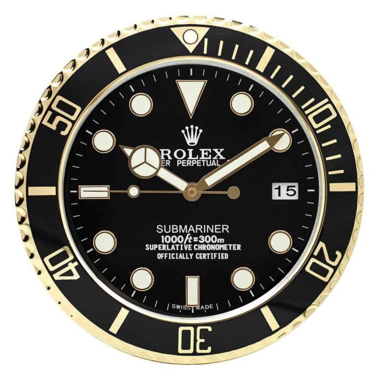 ROLEX WALL CLOCK – SUBMARINER GOLD – RL-49 EDITION – DELUXE 35 CM METAL WALL CLOCK