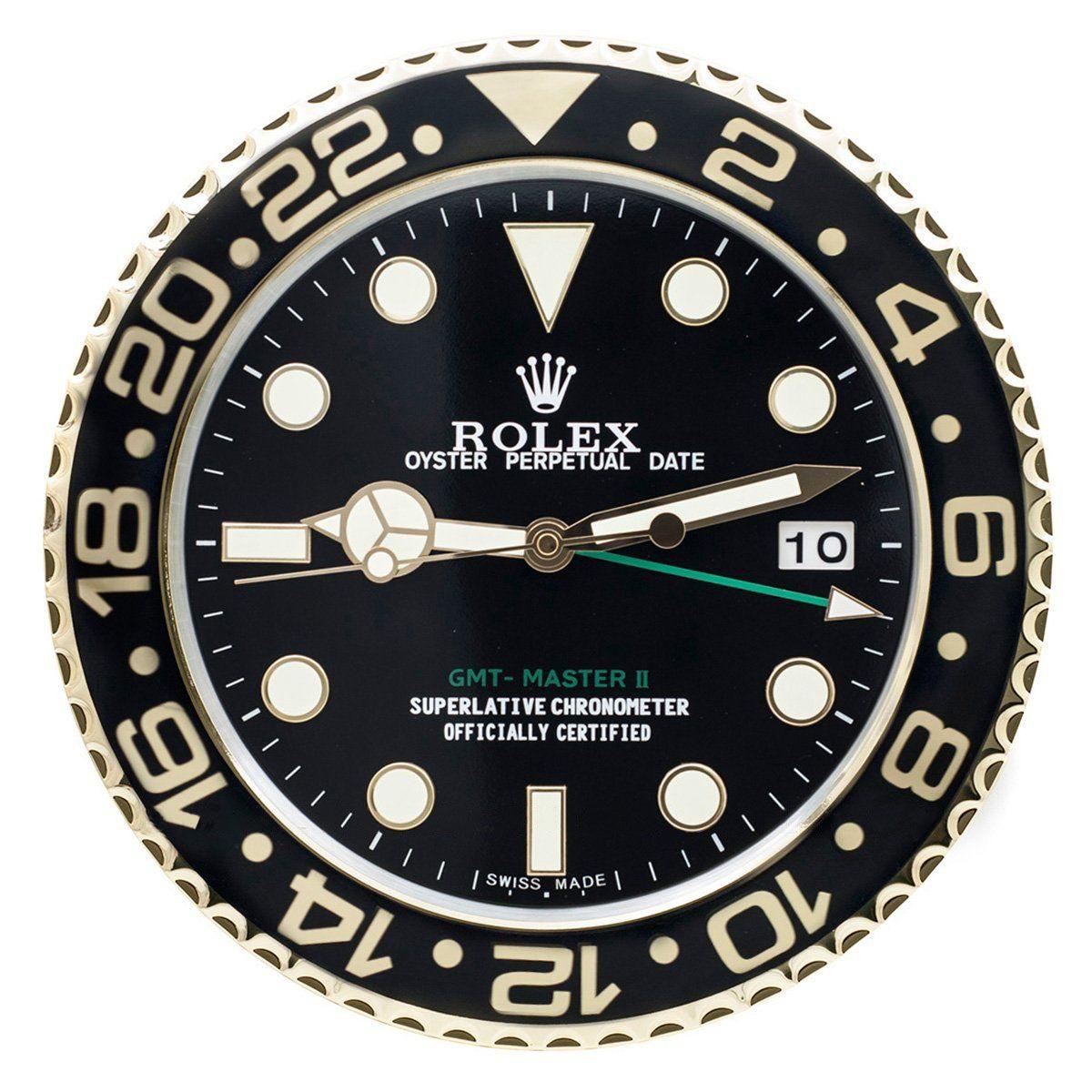 ROLEX GMT MASTER 2 GOLD BLACK DIAL – RL-52 EDITION DELUXE METAL WALL CLOCK