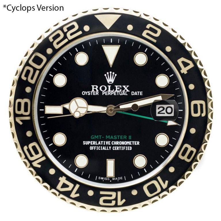 ROLEX GMT MASTER 2 GOLD BLACK DIAL – RL-52 EDITION DELUXE METAL WALL CLOCK