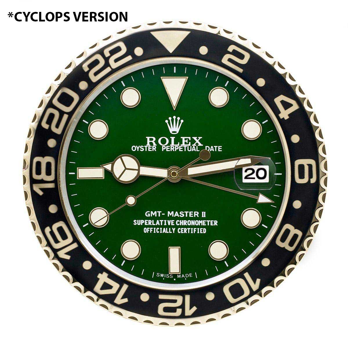 ROLEX GMT MASTER 2 GOLD GREEN DIAL – RL-53 EDITION DELUXE METAL WALL CLOCK