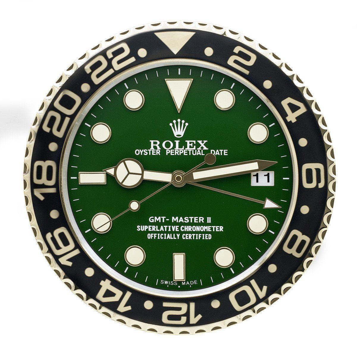 ROLEX GMT MASTER 2 GOLD GREEN DIAL – RL-53 EDITION DELUXE METAL WALL CLOCK