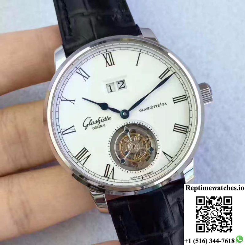 Glashutte Original Senator Excellence Tourbillon 1-94-03-04-04-04 White Dial-Rep Time Watches