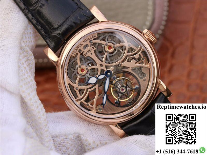 Franck Muller Giga Tourbillon 18K Rose Gold Skeleton Dial-Rep Time Watches