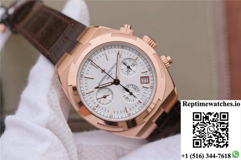 Vacheron Constantin Overseas Chronograph 5500V/000R-B074 8F Factory Silver Dial-Rep Time Watches